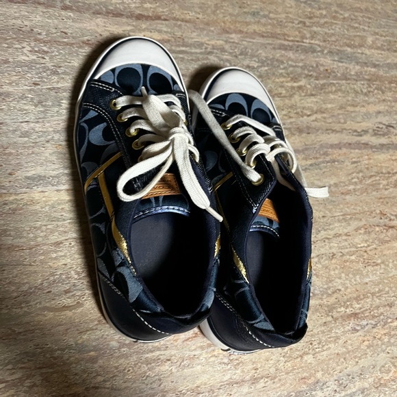 Coach Barrett sneakers navy blue and Gold - Picture 12 of 14